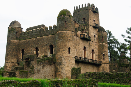 Castle built by the Emperor Fasilides  in the Gonder town in Ethiopia, Royal Enclosureのeditorial素材