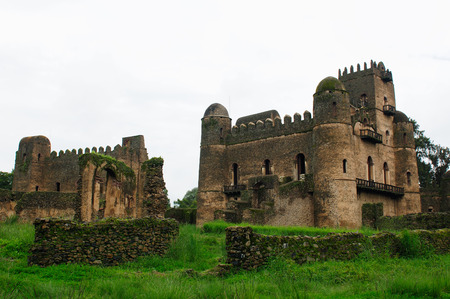 Castle built by the Emperor Fasilides  in the Gonder town in Ethiopia, Royal Enclosureのeditorial素材
