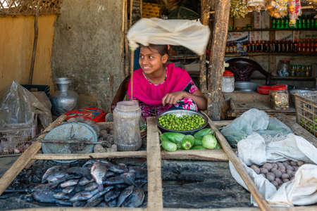 Kutupalong Refugee Camp, Coxs Bazar, Bangladesh - 08 February 2019: Living in one of the biggest refugee camps in the world. Refugees of the Rohinga minority, fleeing before massacres from neighbouring Burma live in the camp.のeditorial素材