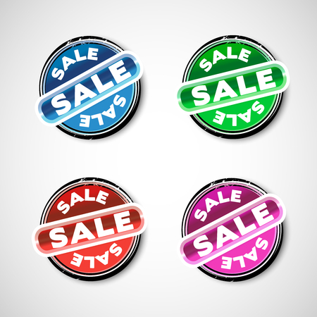 collection of advertising tags, labels, stickersのイラスト素材