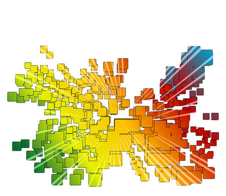 colorful rectangle background with raysのイラスト素材