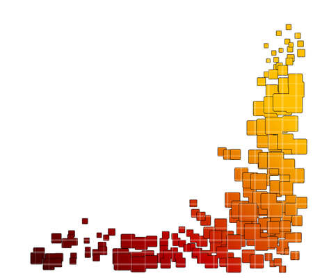 abstract background with red and orange rectanglesのイラスト素材