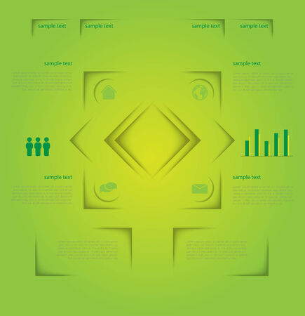 abstract green infographic templateのイラスト素材