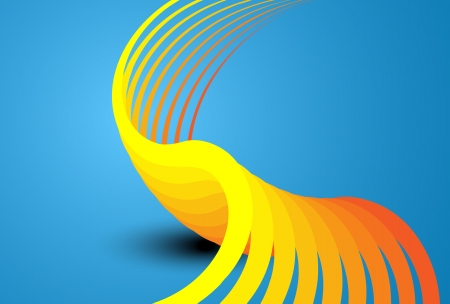 abstract horizontal vector blue background with orange linesのイラスト素材