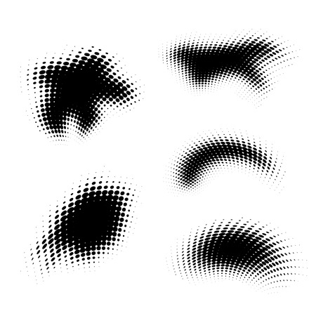 collection of abstract halftone brushes, design elementのイラスト素材