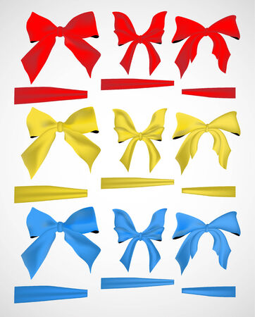 collection of bows and ribbons, design elementのイラスト素材