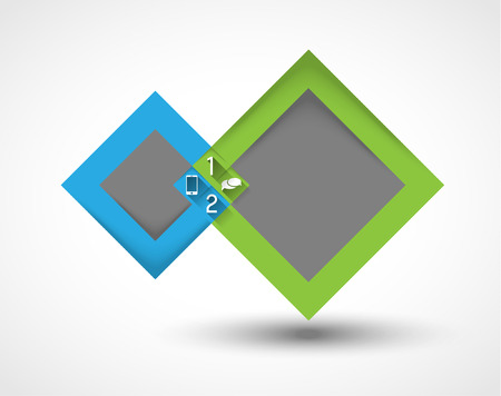 ifographic template squares with long shadow effect, options, infographic design elementのイラスト素材