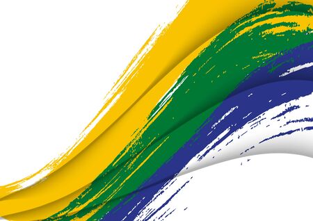 abstract background with brush strokes in brazil colors, design templateのイラスト素材