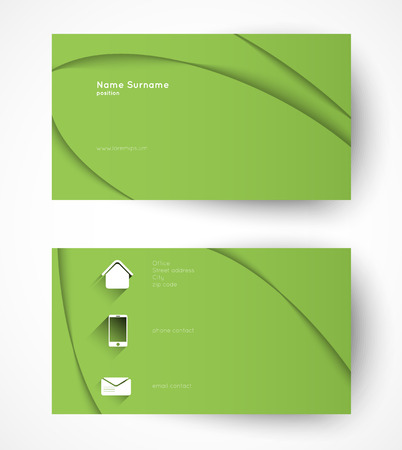 modern business card template with shadows, flat design effectのイラスト素材