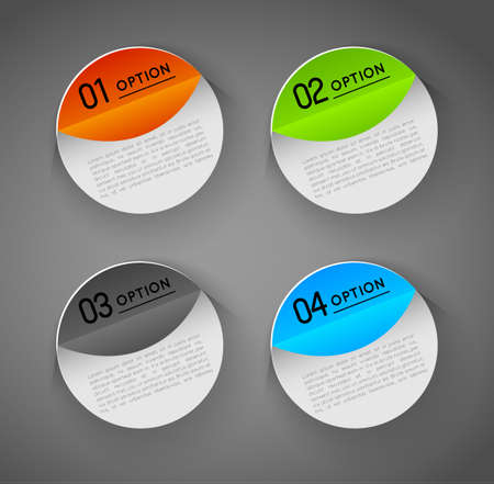 abstract circles badges, flat design effectのイラスト素材