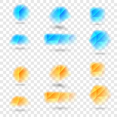 abstract polygon tags, crystals, design elementのイラスト素材