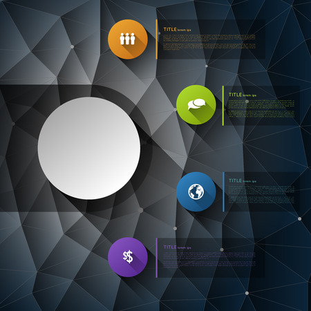 infographic template with circles and iconsのイラスト素材