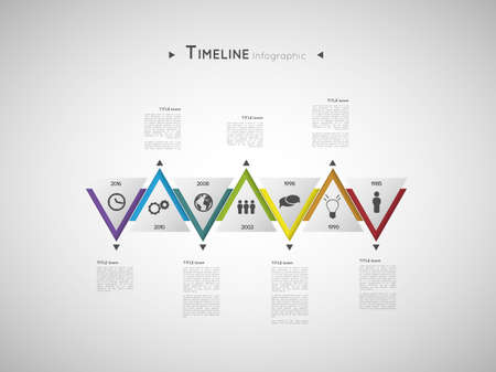 triangle timeline colorful infographic templateのイラスト素材