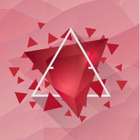 abstract polygonal crystal triangle tagのイラスト素材