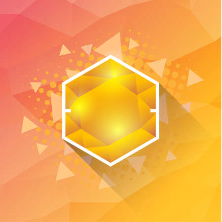 abstract polygonal crystal hexagon tagのイラスト素材
