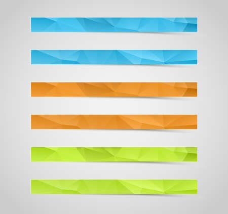 abstract polygon horizontal banners collectionのイラスト素材