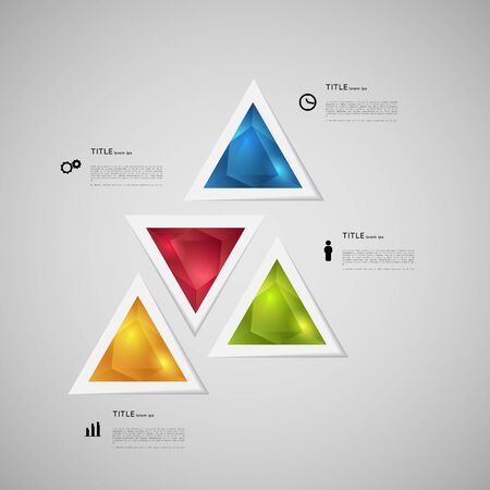 option infographic crystal triangles template, graphic elementのイラスト素材