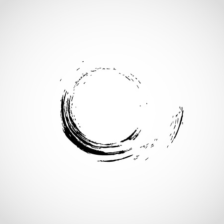 black vector grunge circle on white backgroundのイラスト素材