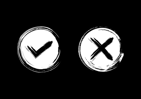 retro right wrong signs, design elementのイラスト素材