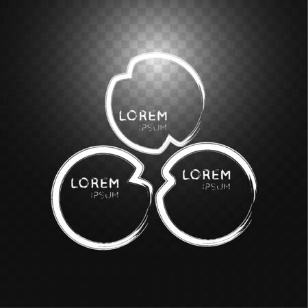 Abstract transparent stroke grunge circle tags, design elementのイラスト素材