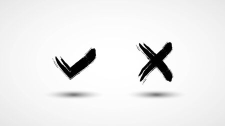 right, wrong sign symbol set Vector illustration.のイラスト素材