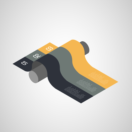 isometric infographic colorful progression bannersのイラスト素材