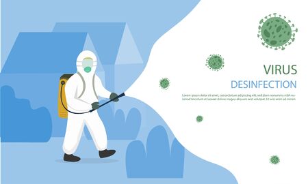 Illustration graphic vector of Virus Disinfection. Perfect for campaign war virus like a corona virus, etc.のイラスト素材