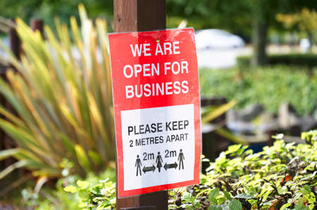 Business shop open after lockdown of coronavirus covid 19の写真素材