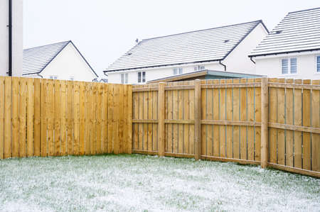 Wooden garden fence oak stain wood paint