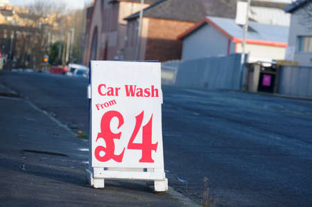 Car Wash Sign Open All Day Cheap Prices Signの写真素材