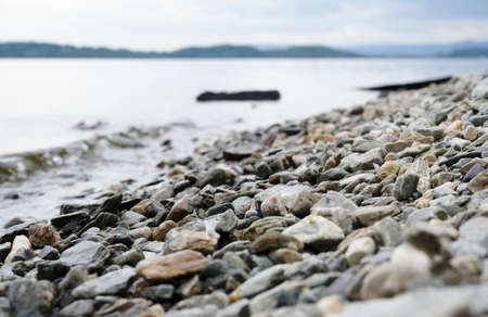 The shore of Culag beach on Loch Lomondの写真素材