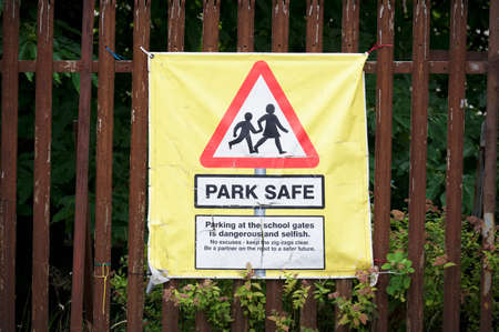 No parking sign for drivers outside school