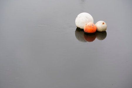 Buoy floating in water for demarcation of safe water depth