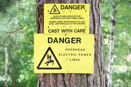 Cast with care danger sign for fishermanの写真素材