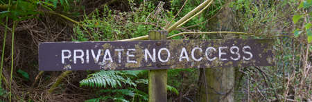 Private no access sign at rural country estate entranceの写真素材