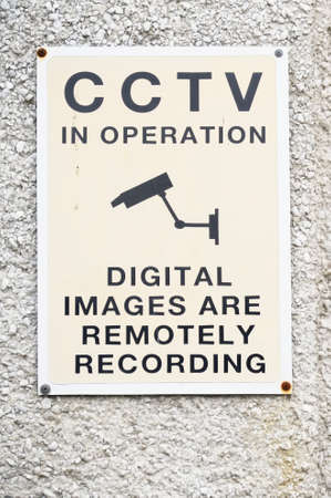 CCTV in operation 24 hours premises protected signの写真素材