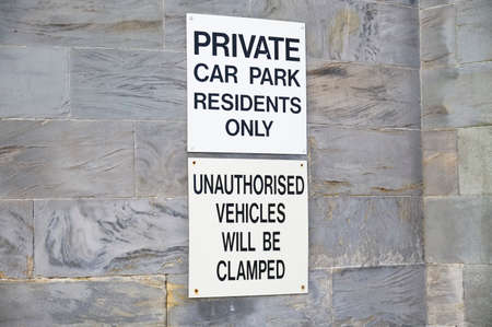 No parking private property car park for residents