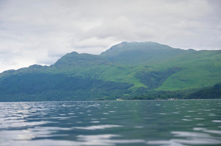The shore of Culag beach on Loch Lomondの写真素材