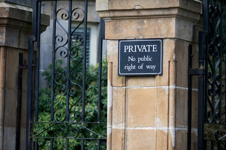 Private road sign in rural countryside at estate entranceの写真素材