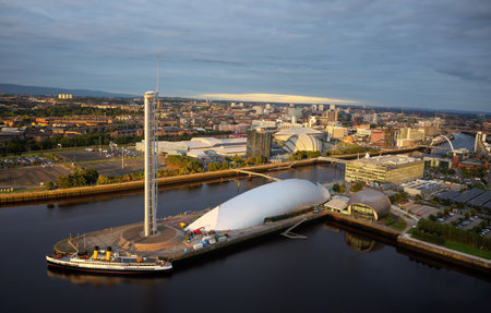 Glasgow, Scotland, UK, September 10th 2022, Glasgow Science Centre Tower and iMax Cinema re-opened following lockdownのeditorial素材
