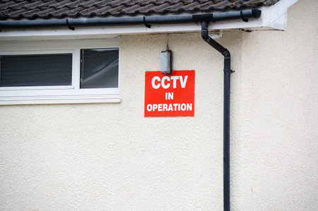 CCTV in operation 24 hours premises protected signの写真素材