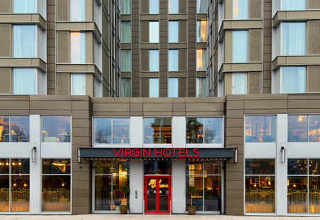 Glasgow, UK, November 26th 2023, Virgin Hotel recently opened in Scottish city of Glasgowのeditorial素材