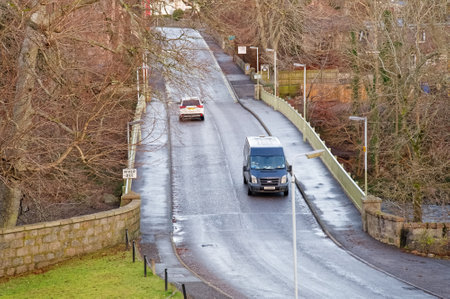 The bridge of the River Dee at the entrance to Banchory village from the southのeditorial素材