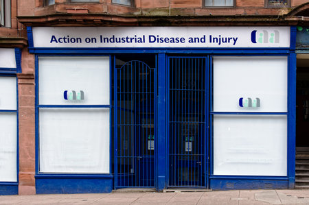 Glasgow, UK, June 18th 2023, Action on industrial disease and injury officeのeditorial素材
