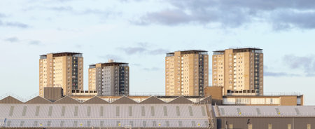 Council flats in poor housing estate in Glasgow