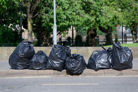 Rubbish and waste increasing, uncollected due to workers strikeの写真素材