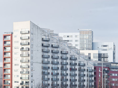 Modern high rise flats at Glasgow Harbour