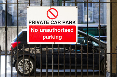 No parking private car park outside office building