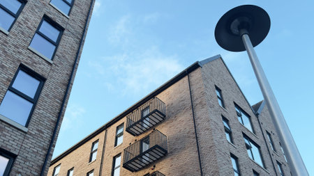 Modern high rise flats at Glasgow Harbourの写真素材