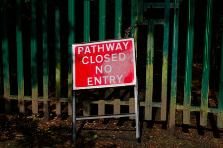 Pathway closed no access for pedestrians sign